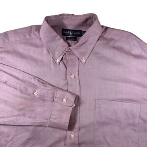 Ralph‎ Lauren Blake Men's XL Purple Button Down Shirt 100% Cotton Casual Dress
